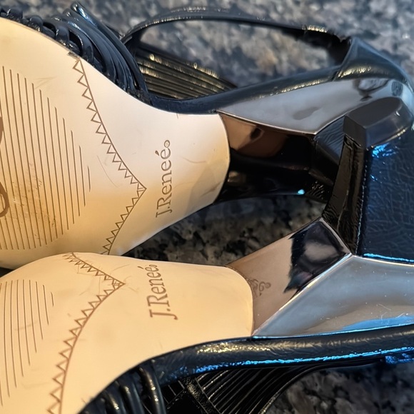 J. Renewals black and silver High Heeled Sandals EUC 8.5 - Picture 9 of 12